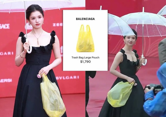 Trương Tịnh Nghi được cho xách túi nilon giá nghìn USD lên thảm đỏ.