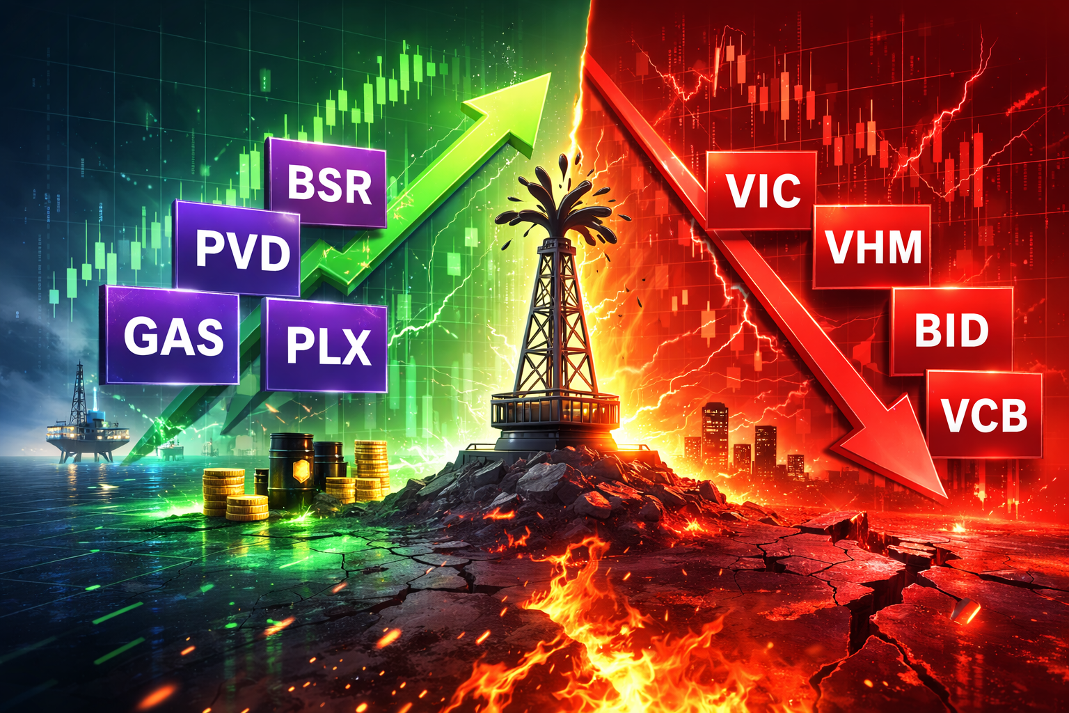 Dầu khí bứt phá kịch trần, VN-Index vẫn chìm trong sắc đỏ 1 VN-Index - Ảnh 1.