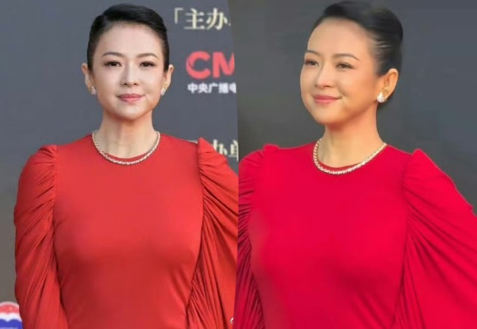 Gương mặt tròn không nếp nhăn khiến Chương Tử Di hot top 2 Weibo 1 Chương Tử Di tại sự kiện 20/3. Ảnh: Weibo