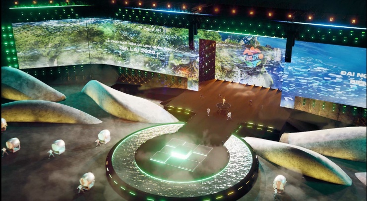 Sân khấu khai mạc Năm Du lịch Quốc gia 2026.