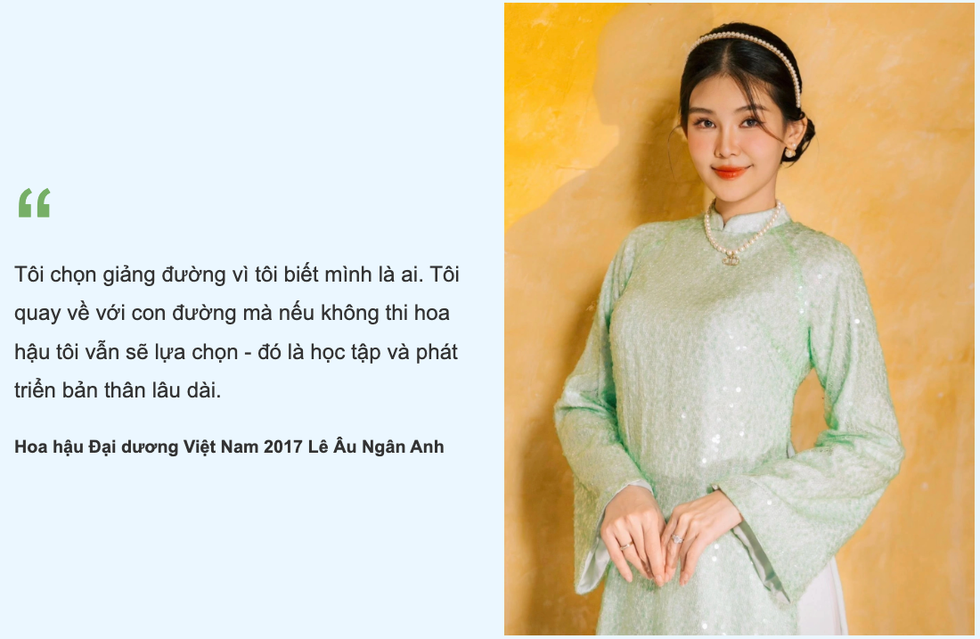 Hoa hậu Lê Âu Ngân Anh: “Tôi hạnh phúc vì được chọn con đường giáo dục” - 1