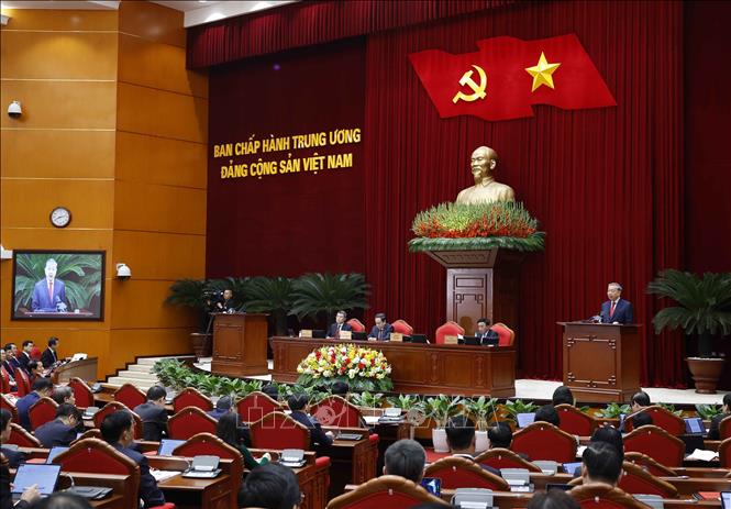 Hình ảnh khai mạc Hội nghị Trung ương 2  - Ảnh 1.