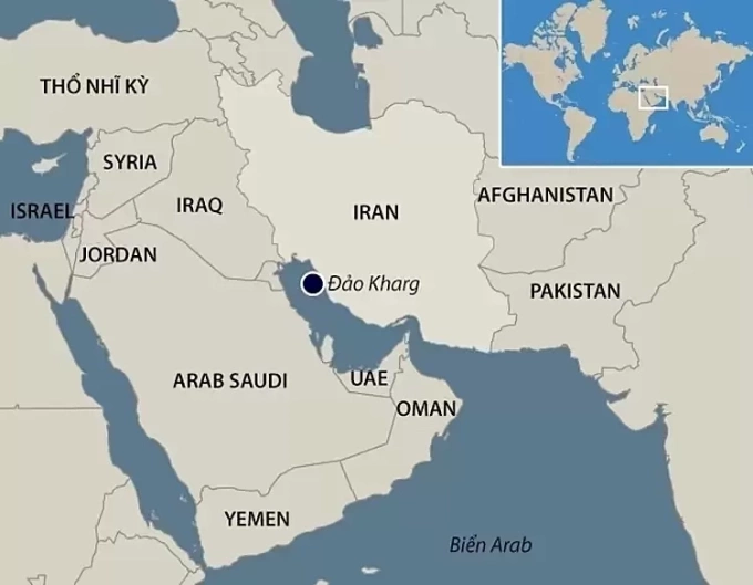 Vị trí đảo Kharg. Đồ họa: CNBC