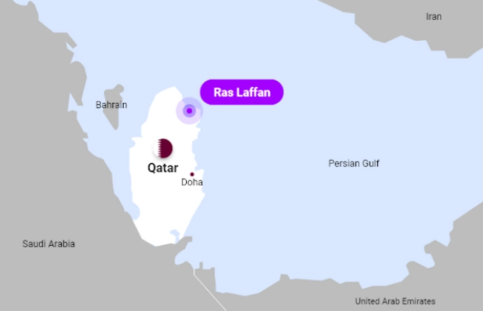 Vị trí khu phức hợp Ras Laffan. Đồ họa: Oil and Gas Middle East