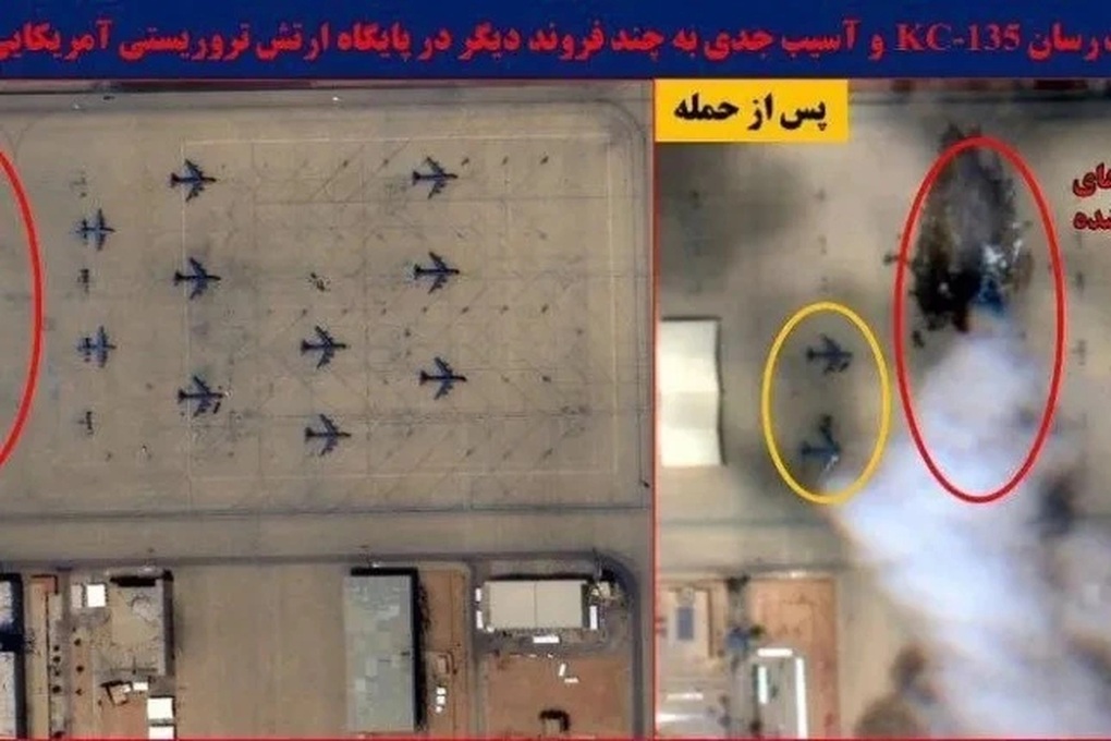 Iran tấn công căn cứ quân sự Mỹ, loạt máy bay tiếp dầu bị hư hại - 1