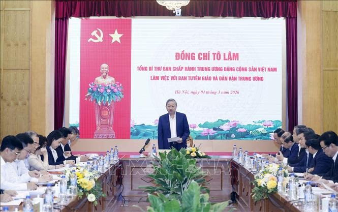 Kết quả công tác tư tưởng phải là tiêu chí đánh giá, xếp loại, xem xét cán bộ 1 Tổng Bí thư Tô Lâm: Kết quả công tác tư tưởng phải là tiêu chí đánh giá, xếp loại, xem xét cán bộ - Ảnh 1.