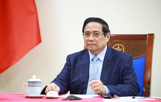 Chiều 9/3/2026, tại Hà Nội, Thủ tướng Phạm Minh Chính điện đàm với Thủ tướng Kuwait Sheikh Ahmad Abdullah Al-Ahmad Al Sabah. Ảnh: Dương Giang-TTXVN