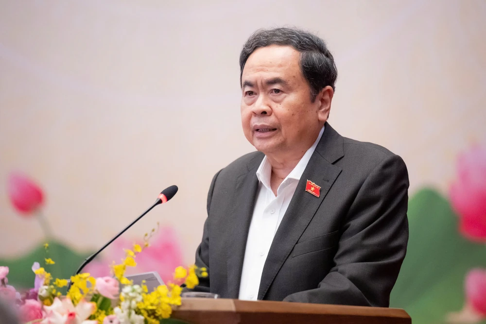 Chủ tịch Quốc hội Trần Thanh Mẫn phát biểu tại hội nghị. Ảnh: QH ky-hop-thu-nhat-quoc-hoi-khoa-xvi-kien-toan-nhan-su-va-to-chuc-bo-may-tran-thanh-man.jpg