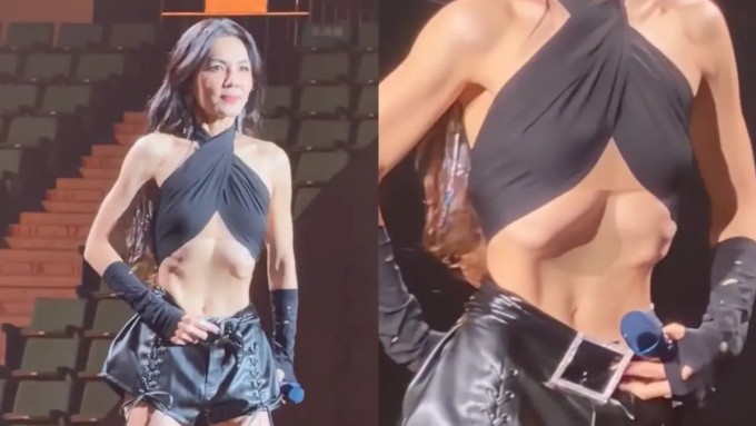 Chủ đề liên quan đến động tác hóp bụng của Ella lọt danh sách hot search trên mạng xã hội Trung Quốc.