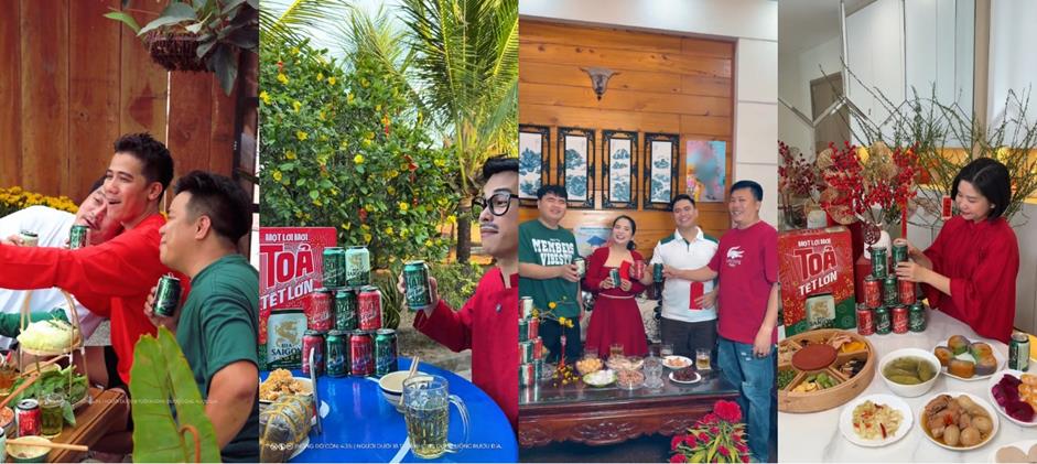 Mạng xã hội “dậy sóng” khi dàn KOL rủ nhau bắt trend thử thách Bia Saigon ngày Tết vừa qua- Ảnh 1.