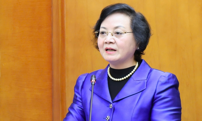 Phó thủ tướng Phạm Thị Thanh Trà phát biểu sáng 3/3. Ảnh: Thu Giang