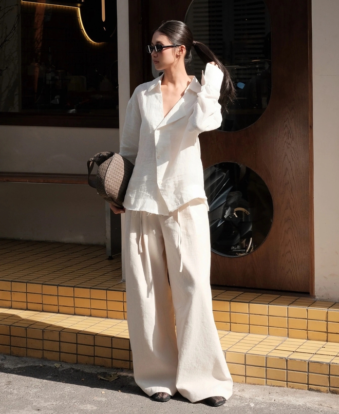 Mùa hè trong trẻo, nhẹ nhàng trên trang phục vải linen- Ảnh 9.
