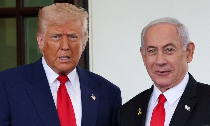 Tổng thống Mỹ Donald Trump đón Thủ tướng Israel Benjamin Netanyahu tại Nhà Trắng hồi tháng 4/2025. Ảnh: Reuters