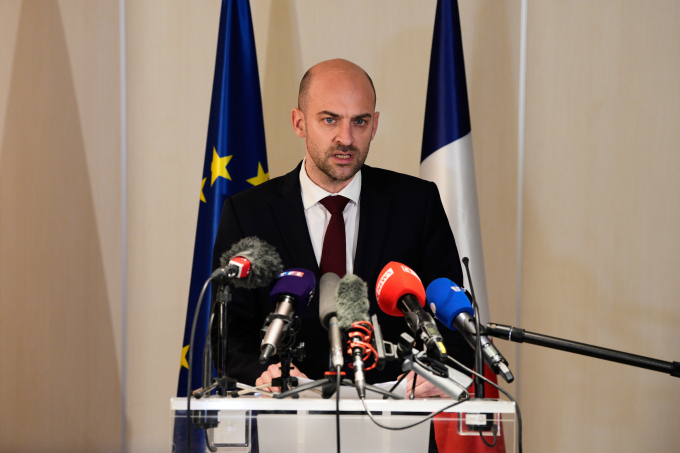 Ngoại trưởng Pháp Jean-Noel Barrot họp báo tại Lod, Israel ngày 20/3. Ảnh: AP