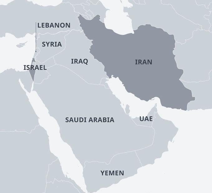 Vị trí Iran và Iraq. Đồ họa: DW