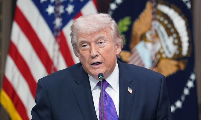 Tổng thống Mỹ Donald Trump phát biểu tạ Washington hôm 4/3. Ảnh: AP