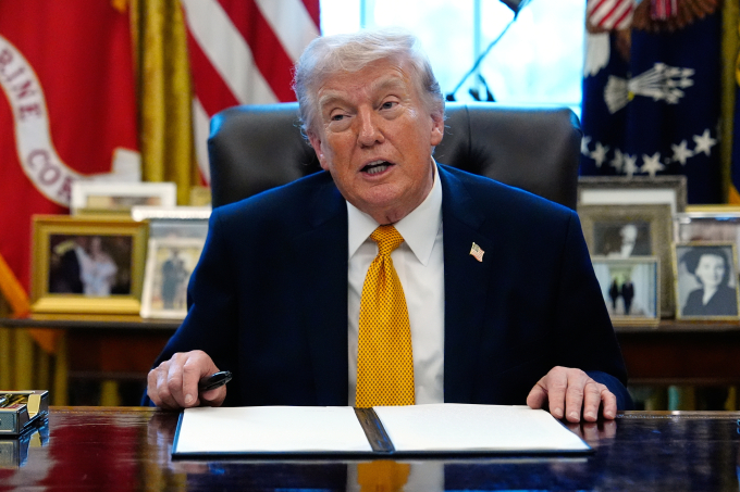 Tổng thống Donald Trump tại Nhà Trắng ngày 16/3. Ảnh: AP