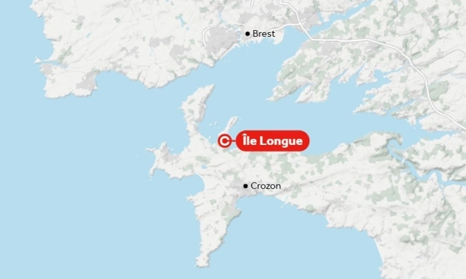 Vị trí căn cứ LIle ở tây bắc Pháp. Đồ họa: NOS