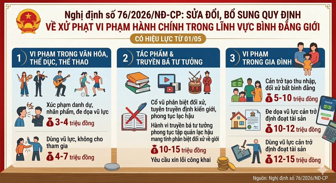 Phạt 10 triệu đồng nếu đối xử bất bình đẳng giữa các thành viên trong gia đình vì lý do giới tính  - Ảnh 1.