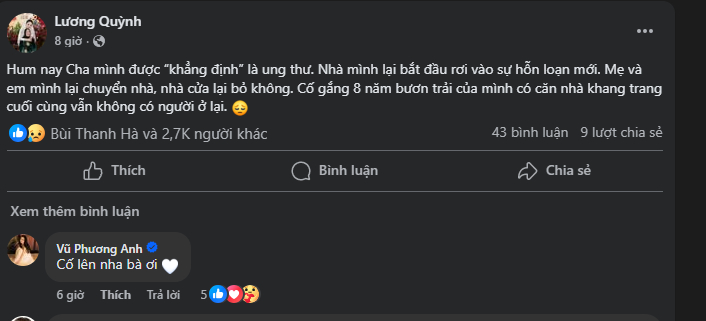 Quỳnh Lương thông báo biến cố gia đình, bài đăng đau đớn lúc nửa đêm gây chạnh lòng- Ảnh 1.