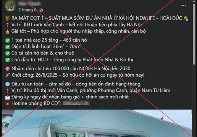 Thông tin sai sự thật đăng tải lên Facebook. Ảnh: Công an cung cấp