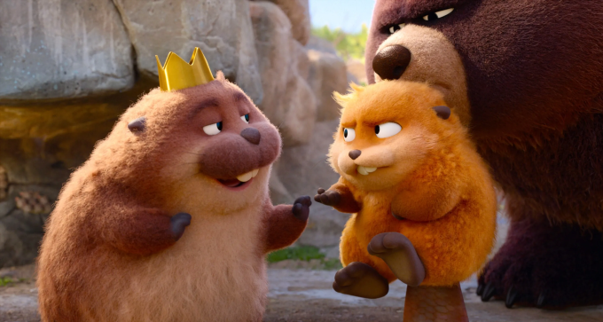 Tạo hình nhân vật robot hải ly của Mabel (phải) và vua của động vật có vú George. Ảnh: Walt Disney Studios