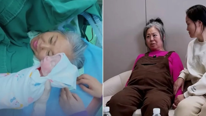 Sản phụ tỉnh Cát Lâm sinh con ở tuổi 63. Ảnh: NetEase