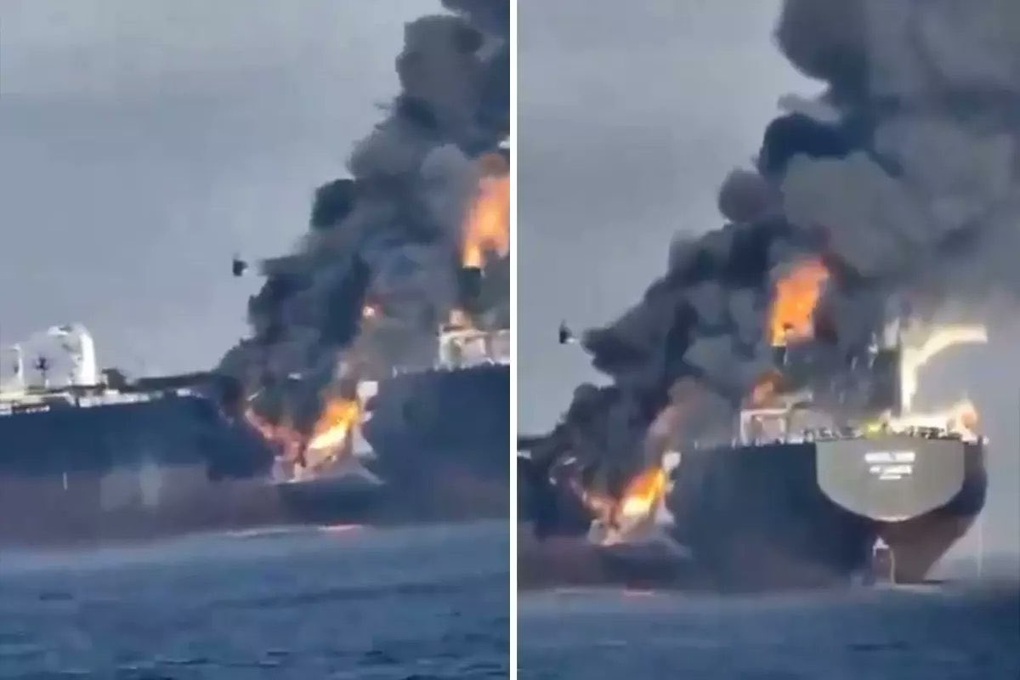 Tàu chở dầu Kuwait cháy lớn, nghi trúng hỏa lực Iran - 1
