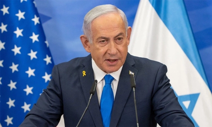 Thủ tướng Benjamin Netanyahu phát biểu tại buổi họp báo ở Jerusalem năm 2025. Ảnh: Reuters
