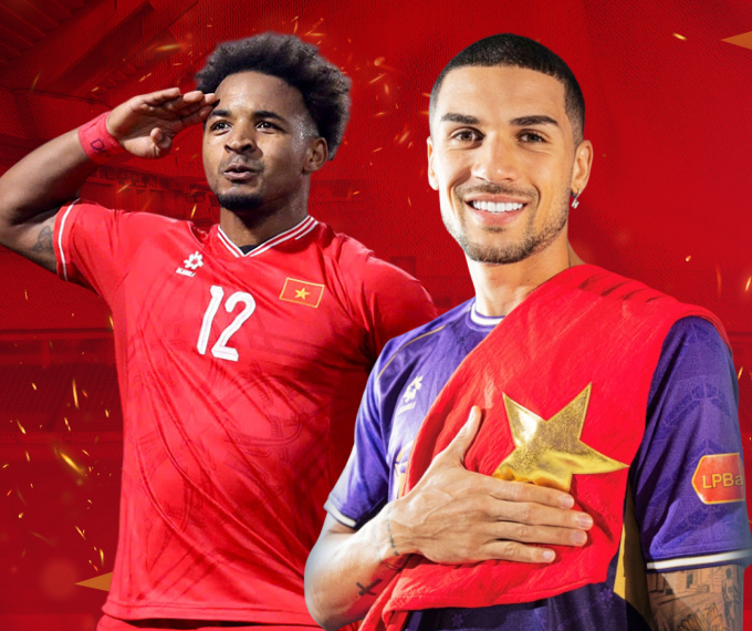 Nguyễn Xuân Son (trái) và Đỗ Hoàng Hên (phải) lần đầu sát cánh ở đội tuyển Việt Nam. Ảnh: VFF