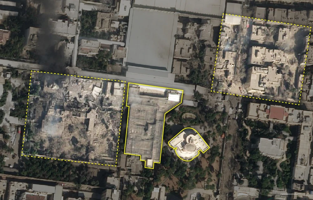 Khu phức hợp ở phố Pasteur (thủ đô Tehran, Iran) trúng không kích của Israel ngày 28-2, khiến Lãnh tụ Hồi giáo Ali Khamenei thiệt mạng. Ảnh: Airbus DS 2026 Xâm nhập camera giao thông Tehran, Israel nắm trọn hành trình Lãnh tụ Hồi giáo Iran trước khi hạ sát.jpg