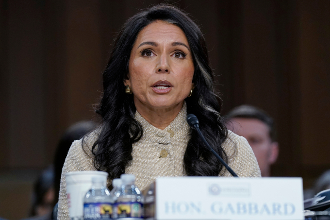 Giám đốc Tình báo Quốc gia Mỹ Tulsi Gabbard tại phiên điều trần trước Thượng viện ngày 18/3. Ảnh: AP