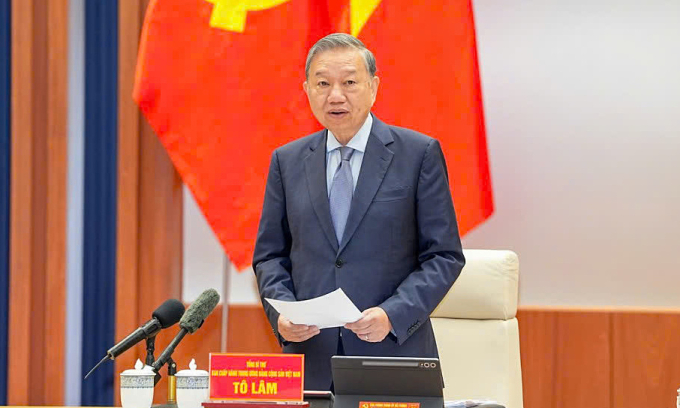 Tổng Bí thư Tô Lâm làm việc tại TP Hải Phòng, sáng 16/3. Ảnh: Đàm Thanh