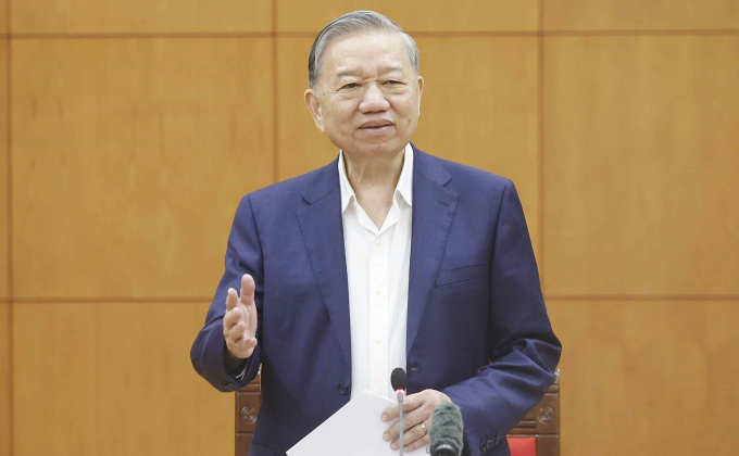 Tổng Bí thư Tô Lâm phát biểu tại buổi làm việc với ban Tổ chức Trung ương, sáng 5/3. Ảnh: TTXVN