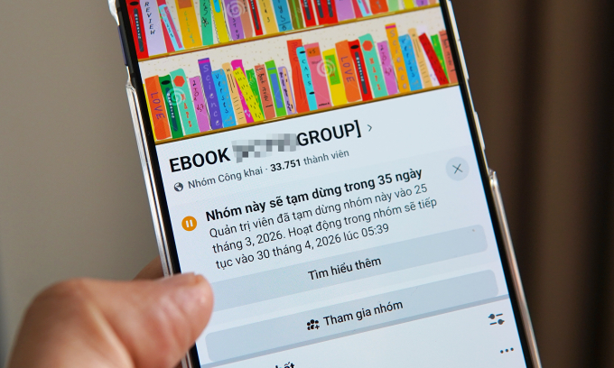 Một nhóm chia sẻ ebook với hơn 30.000 thành viên trên Facebook thông báo đóng cửa, ngày 25/3. Ảnh: Lưu Quý
