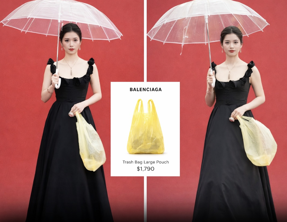Túi nylon vàng của Trương Tịnh Nghi đang giúp Balenciaga thành 