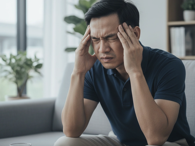 Chóng mặt khi đứng dậy đột ngột có thể là những tín hiệu ngầm về khả năng điều tiết huyết áp, lưu thông máu và mức độ bù nước của cơ thể. Ảnh được tạo bởi AI