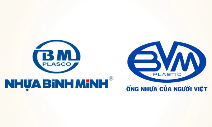 Logo Công ty CP Nhựa Bình Minh (trái) và Công ty CP Nhựa Bình Minh Việt.