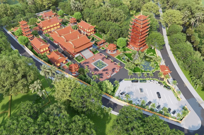 Bản vẽ thiết kế xây dựng chùa Da. Ảnh: Quốc Huy