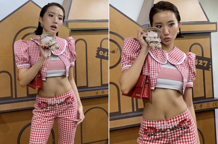 Hot girl Khánh Huyền 2K4 gây chú ý với outfit lộ rạn bụng sau sinh 4 Sau sinh con đầu lòng, nàng KOL có 2,7 triệu người theo dõi thay đổi phong cách từ ngọt ngào, dễ thương sang gợi cảm, trưởng thành. Để phù hợp với việc nhuộm da nâu, cô tích cực diện những bộ cánh theo phong cách Âu Mỹ.