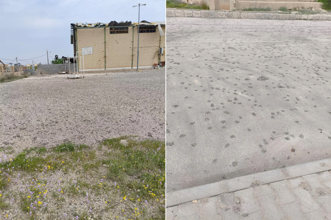 Hiện trường vụ tập kích nhằm vào nhà thi đấu ở thành phố Lamerd, Iran. Ảnh: SAMOURAiEHA