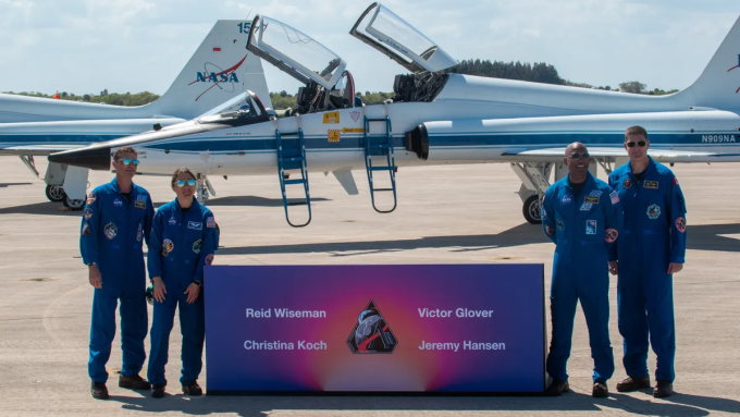 Bốn phi hành gia trong nhiệm vụ Artemis 2. Ảnh: Space