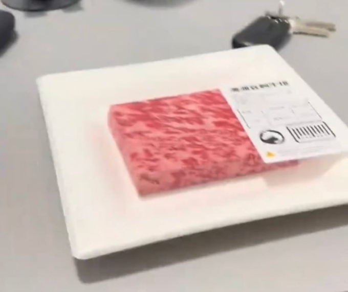 Đồ mã mô phỏng bò Wagyu dành cho thú cưng. Ảnh: SCMP