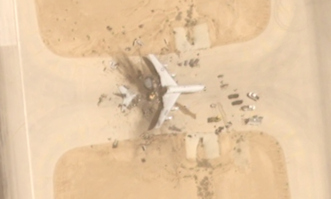 Máy bay cảnh báo sớm E-3 Mỹ tại căn cứ Prince Sultan