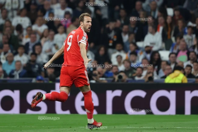 Harry Kane ghi bàn thứ 2 vào lưới Real. Ảnh: EPA. soc-bayern-munich-huy-diet-real-ngay-tai-thanh-dia-bernabeu (2).jpg