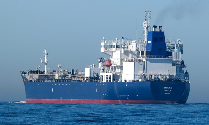 Tàu Enigma trong ảnh công bố ngày 8/4. Ảnh: Telegraph