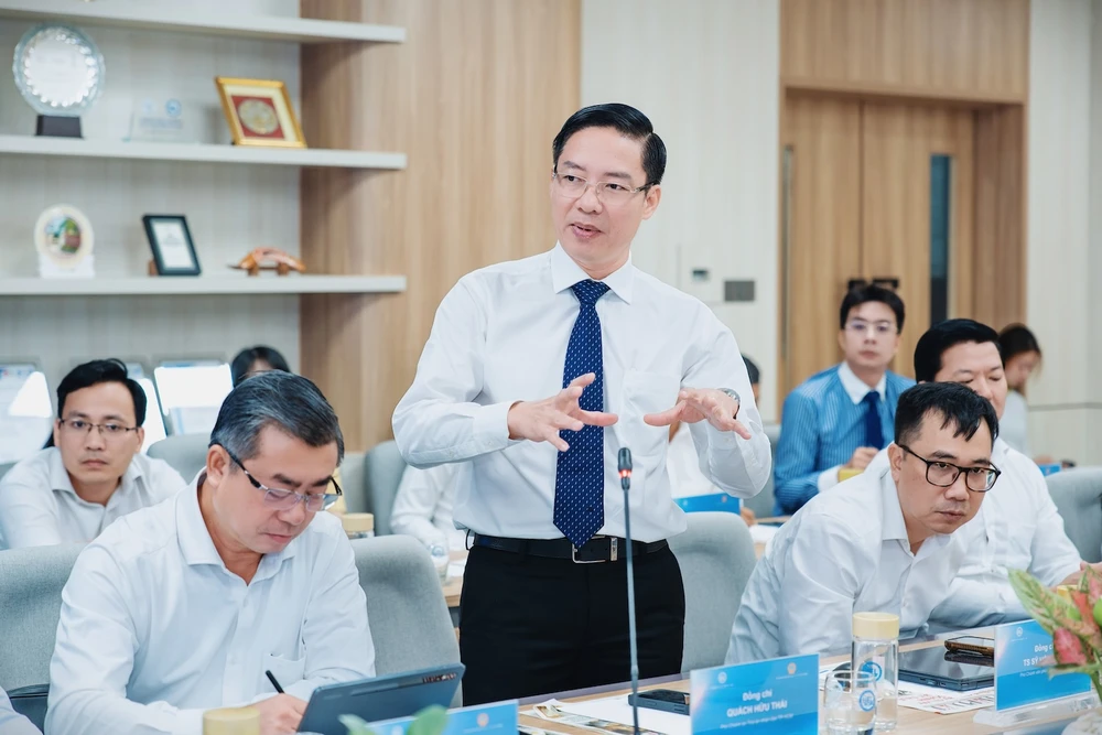 Ông Quách Hữu Thái, Phó Chánh án TAND TP.HCM phát biểu tại Tọa đàm. Ảnh: NGUYỄN CHÍNH ong-quach-huu-thai.jpg