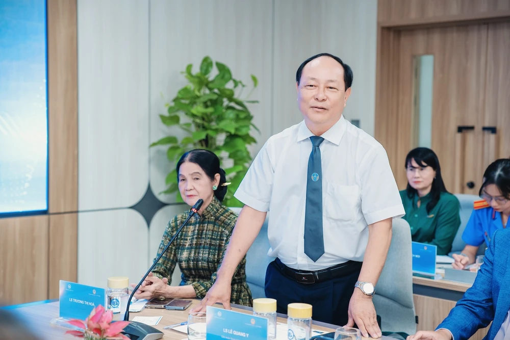 Thạc sĩ - Luật sư Lê Quang Y, Chủ nhiệm Đoàn Luật sư tỉnh Đồng Nai, phát biểu tại tọa đàm. Ảnh: NGUYỄN CHÍNH ong_le-quang-y_tan-an-dien-tu.jpg