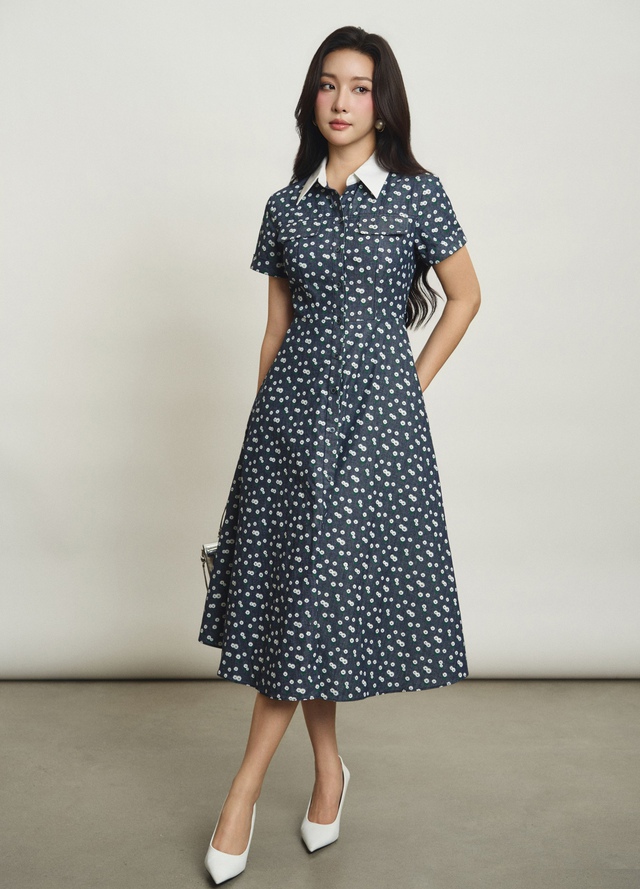 Váy hoa nhí, váy hoa trễ vai ‘phủ sóng’ tủ đồ hè- Ảnh 10. Váy hoa nhí, váy hoa trễ vai ‘phủ sóng’ tủ đồ hè- Ảnh 10.