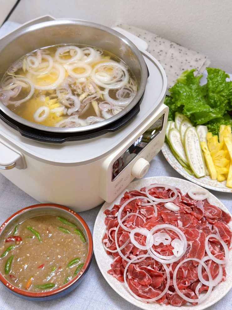 Nguyên liệu làm thịt bò nhúng giấm